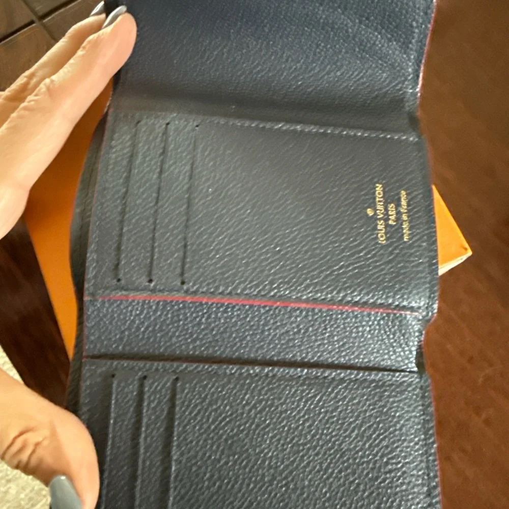 Louis Vuitton Victorine Wallet Monogram Empreinte Leather Navy Made in France - Picture 3 of 4